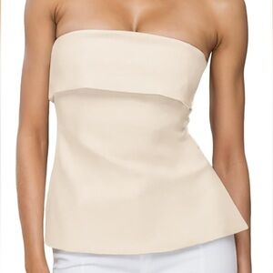 Elegant Cream Strapless Top